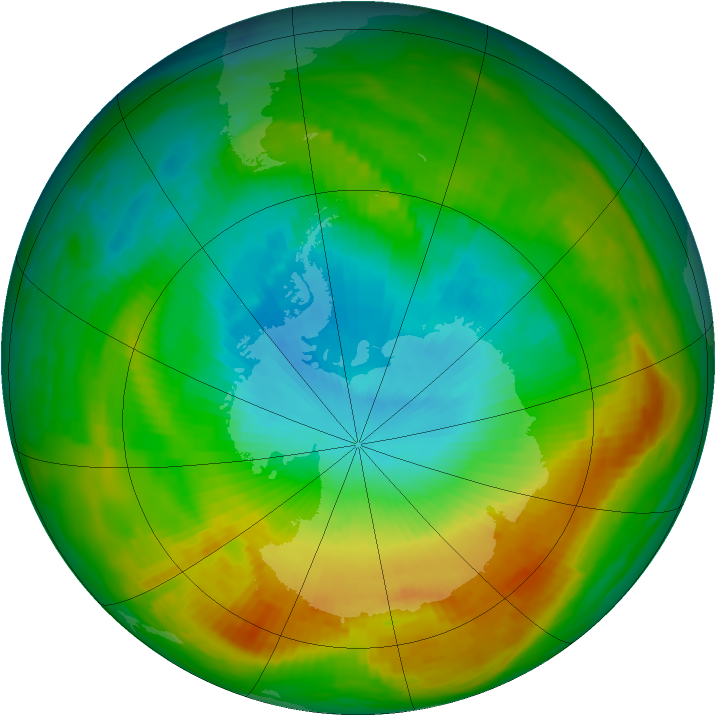 Antarctic ozone map for 15 November 1980